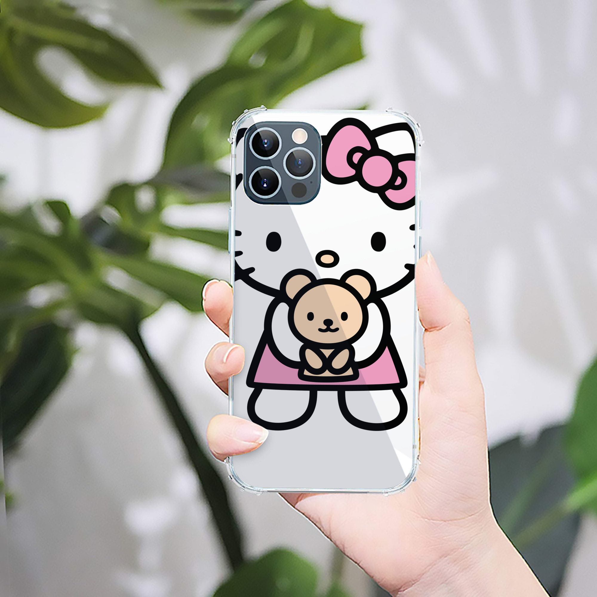 （画像用） Hello Kitty ハローキティ 【iPhone 12シリーズ対応】透明スマホケース（クリアソフトケース）